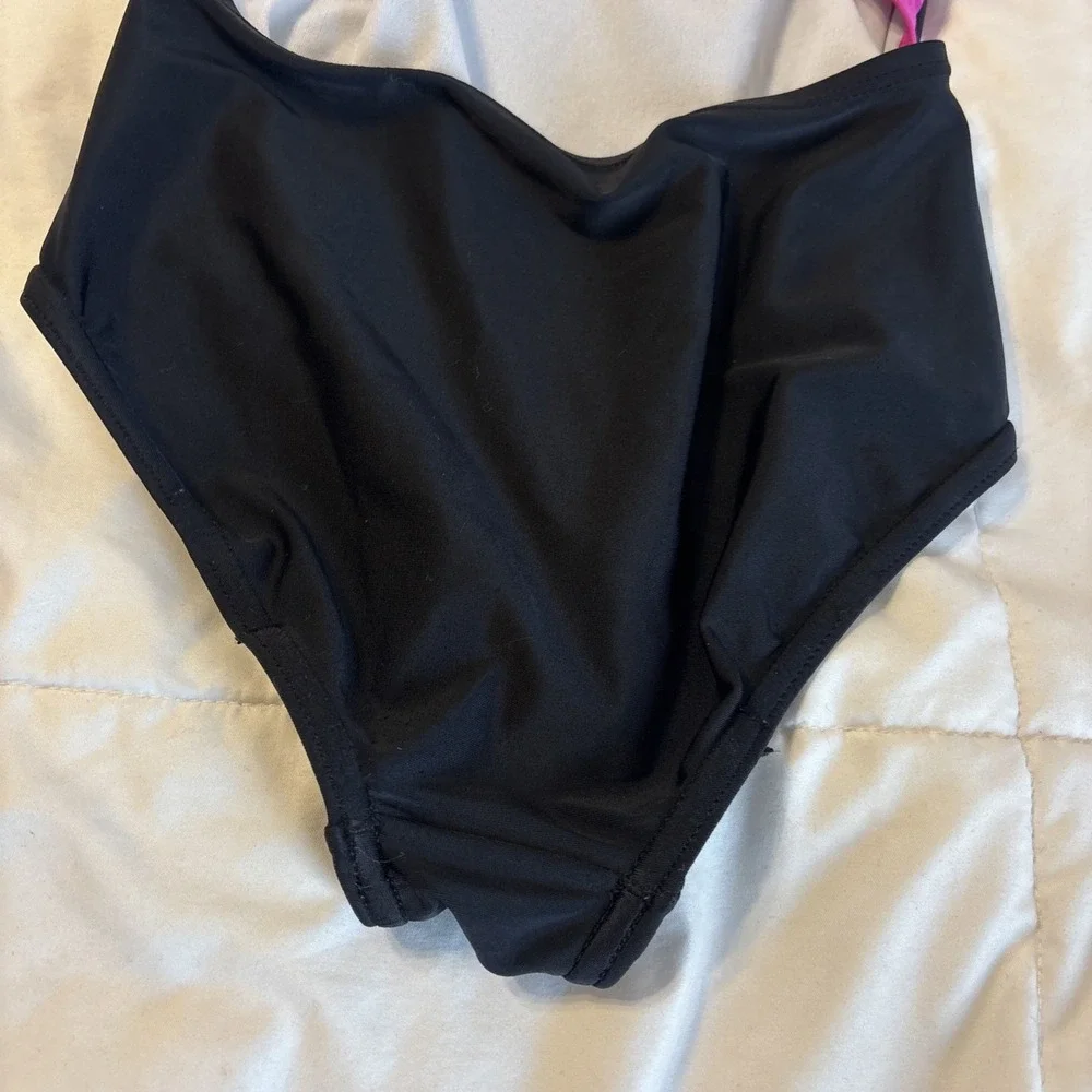 Speedo Girls Youth Infinity Splice 1 Piece Swimsuit Black Pink 10 7142026